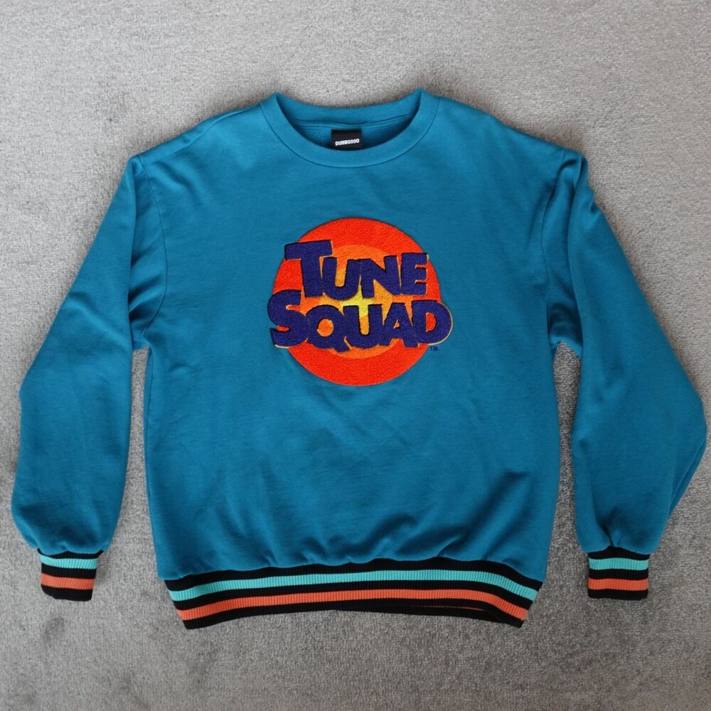 Dumbgood Sweatshirt Mens M Medium Blue Crew Neck Tune Squad Space Jam Graphic